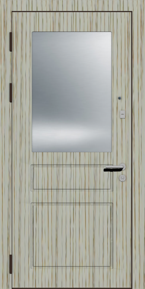 Дверь металлическая с зеркалом серая
